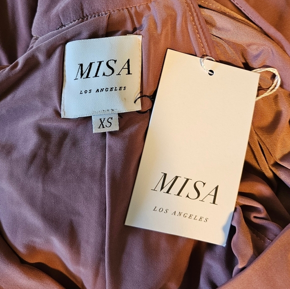 MISA Los Angeles Women's Mauve Sleeveless Domino Tie Front Mini Dress, XS - Picture 9 of 9